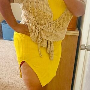 Selling sweater and dress together.  Sweater has a snag